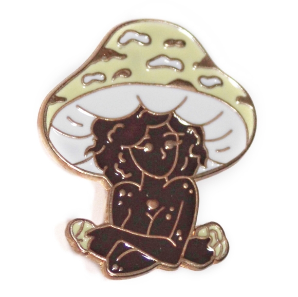 Mushroom girl enamel pin - Picture 5 of 10